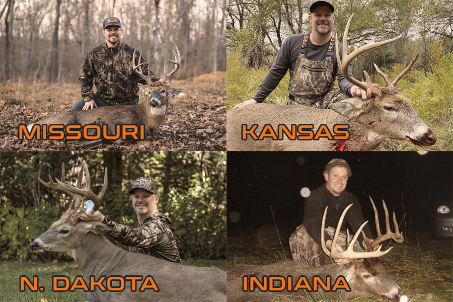 Deer harvests in Kansas, Missouri, North Dakota, and Indiana